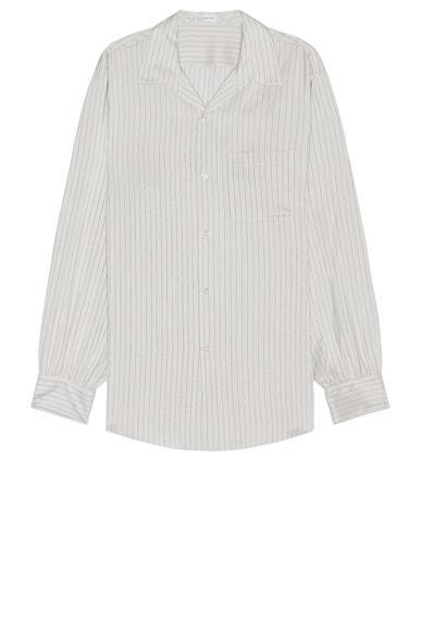 THE ROW Kiton Shirt In Grey Stripe Product Image