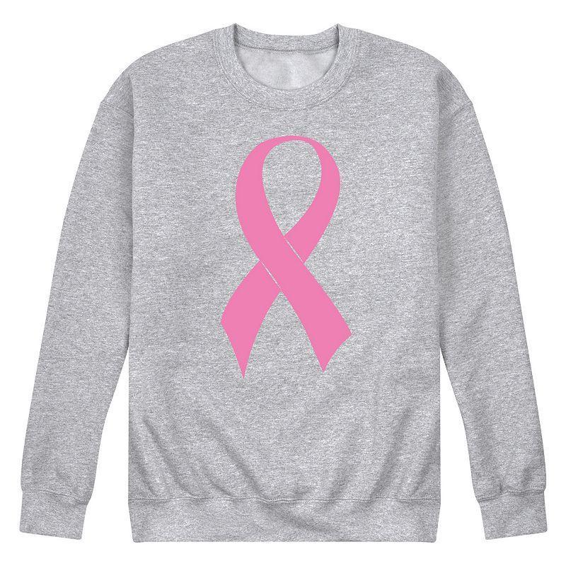 Mens Ribbon Of Hope Fleece Sweatshirt Grey Gray Product Image