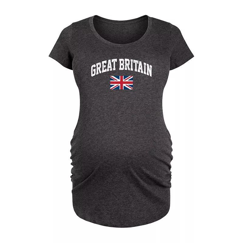 Maternity Cat Outlines Graphic Tee, Womens Heather Grey Product Image