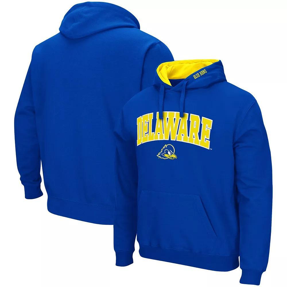 Men's Colosseum Royal Delaware Fightin' Blue Hens Arch and Logo Pullover Hoodie, Size: 2XL Product Image