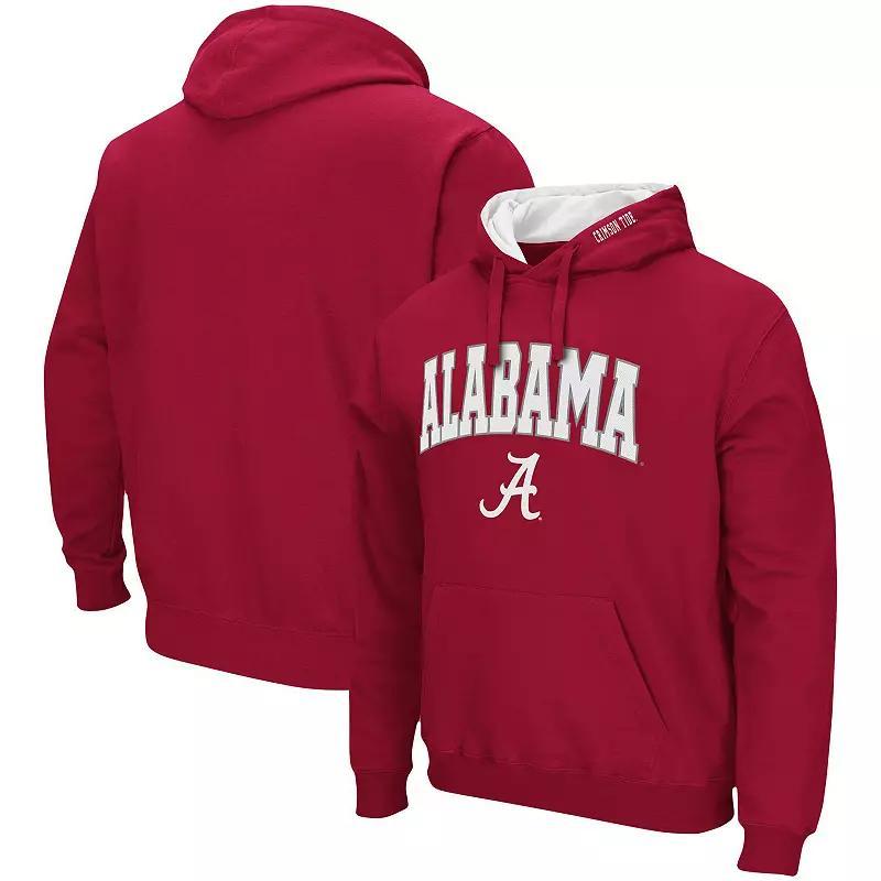 Men's Colosseum Crimson Alabama Crimson Tide Arch & Logo 3.0 Pullover Hoodie, Size: Large, Red Product Image