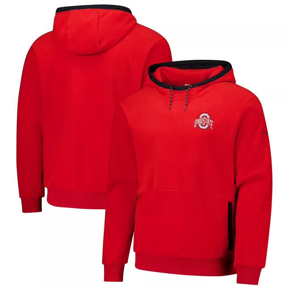 Men's  Columbia  Scarlet Ohio State Buckeyes   Flanker Fleece Pullover Hoodie, Size: Small, Red Product Image
