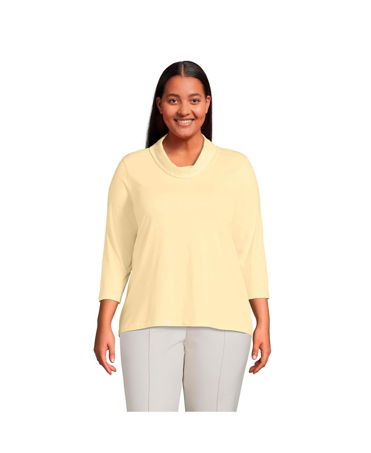 Plus Size Lands' End Lightweight Jersey Cowl Neck Top, Women's, Size: 2XL, White Product Image