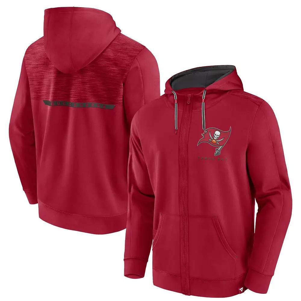 Men's Fanatics Branded  Red Tampa Bay Buccaneers Defender Evo Full-Zip Hoodie, Size: Large Product Image