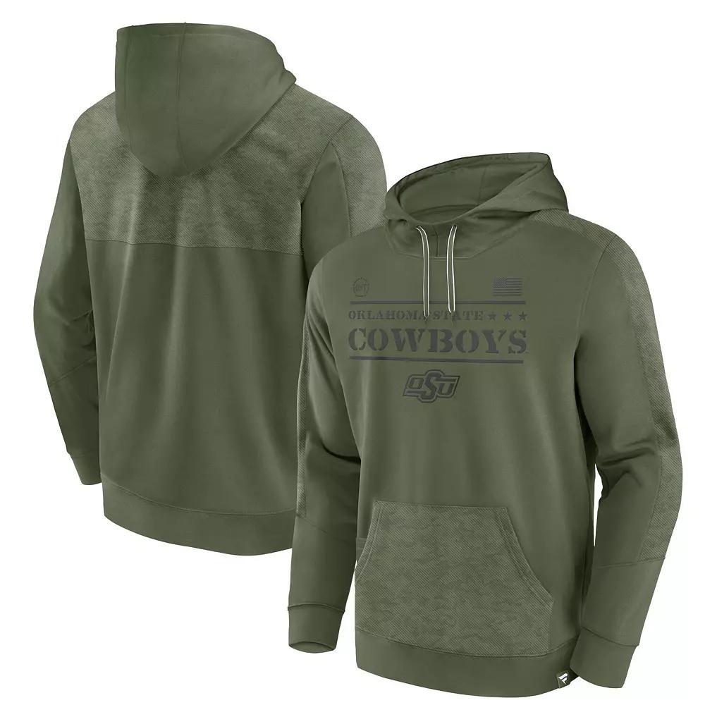 Men's Fanatics Branded Olive Oklahoma State Cowboys OHT Military Appreciation Stencil Pullover Hoodie, Size: Medium, Team Product Image