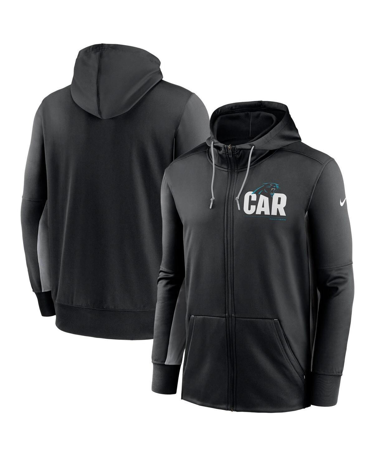Men's Nike Black/Gray Carolina Panthers Mascot Performance Full-Zip Hoodie, Size: 3XL Product Image