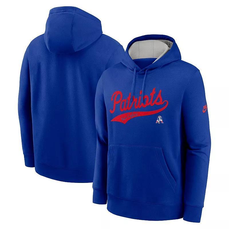 Men's Nike Royal New England Patriots Rewind Club Logo Pullover Hoodie, Size: XL, Blue Product Image