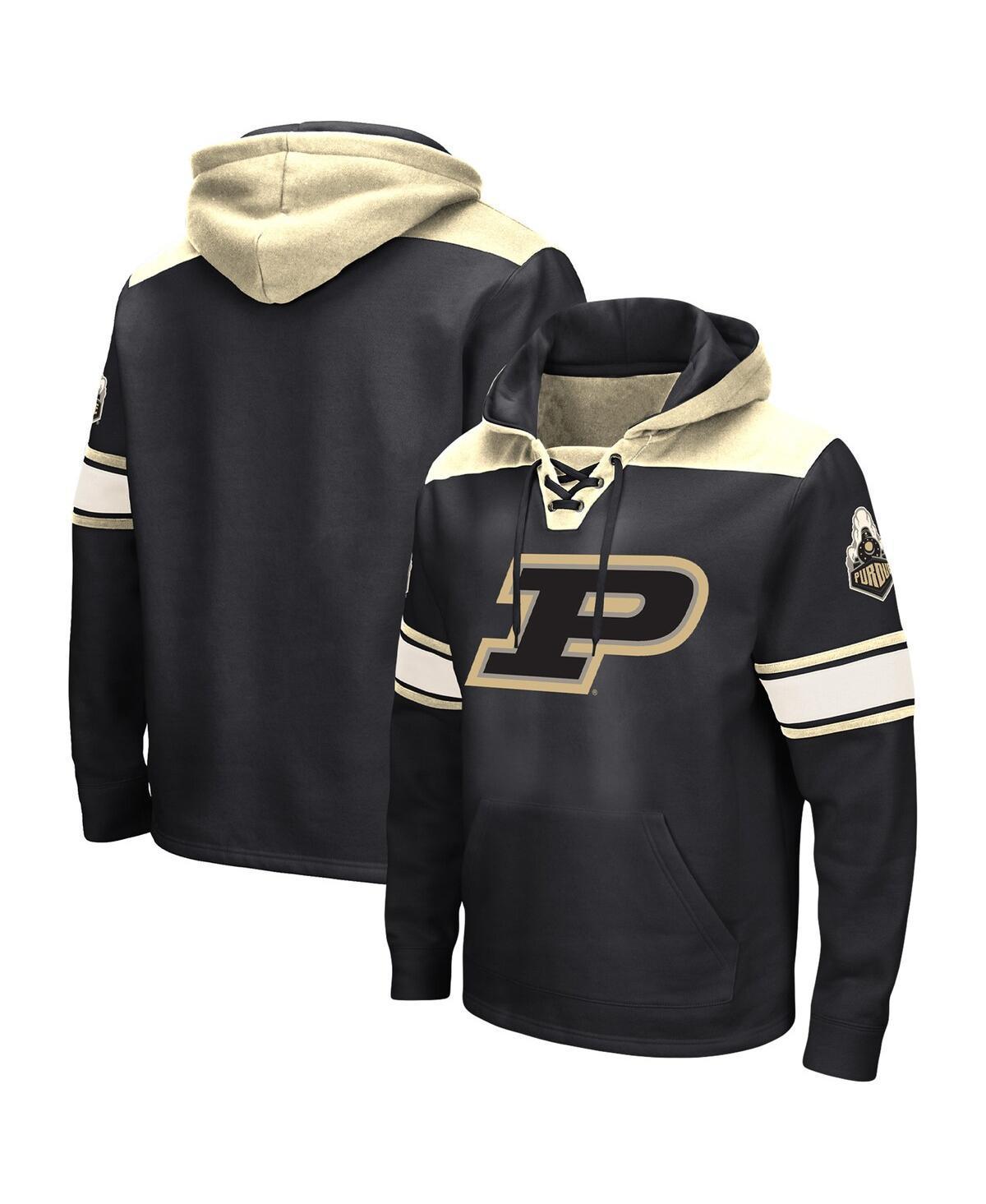 Men's Colosseum Black Purdue Boilermakers Big & Tall Hockey Lace-Up Pullover Hoodie, Size: 2XB Product Image