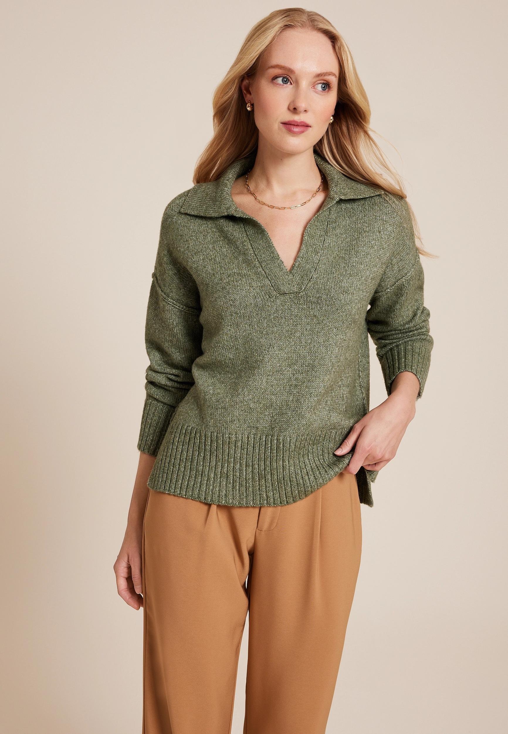 Maurices Womens Cozier Than Cashmere Collared Sweater Gray Size XX Large Product Image