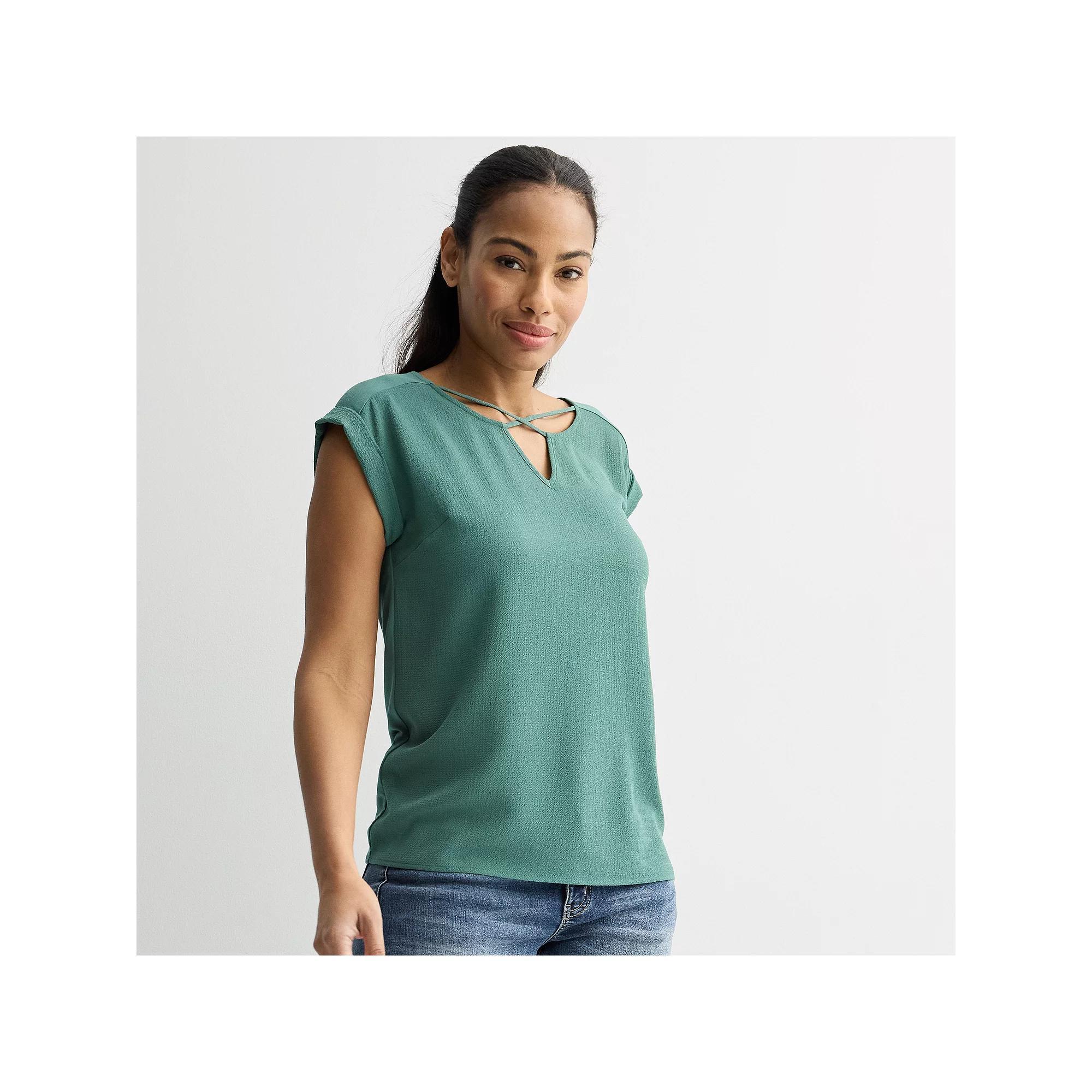 Womens Apt. 9 Lattice Neck Top Product Image
