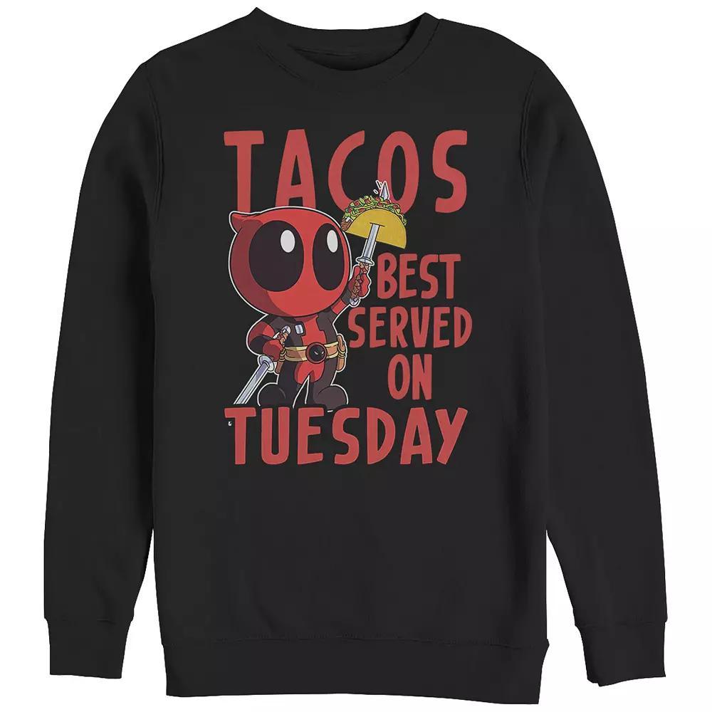 Big & Tall Marvel Deadpool Tacos Best Served On Tuesday Graphic Fleece, Men's, Size: 4XB, Black Product Image