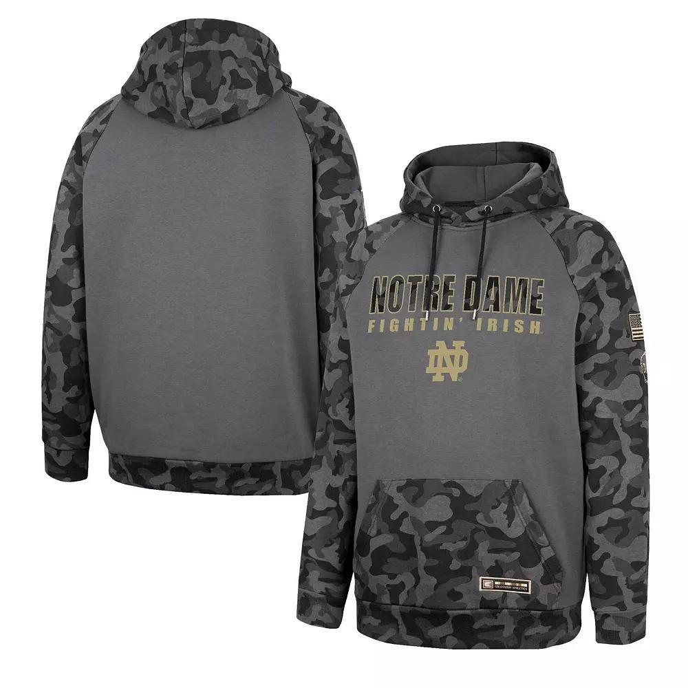 Men's Colosseum Charcoal Arizona State Sun Devils OHT Military Appreciation Camo Stack Raglan Pullover Hoodie, Size: Medium Product Image
