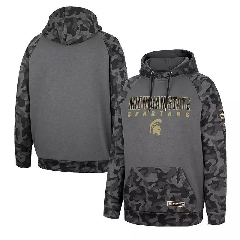 Men's Colosseum Charcoal Villanova Wildcats OHT Military Appreciation Camo Stack Raglan Pullover Hoodie, Size: XL Product Image