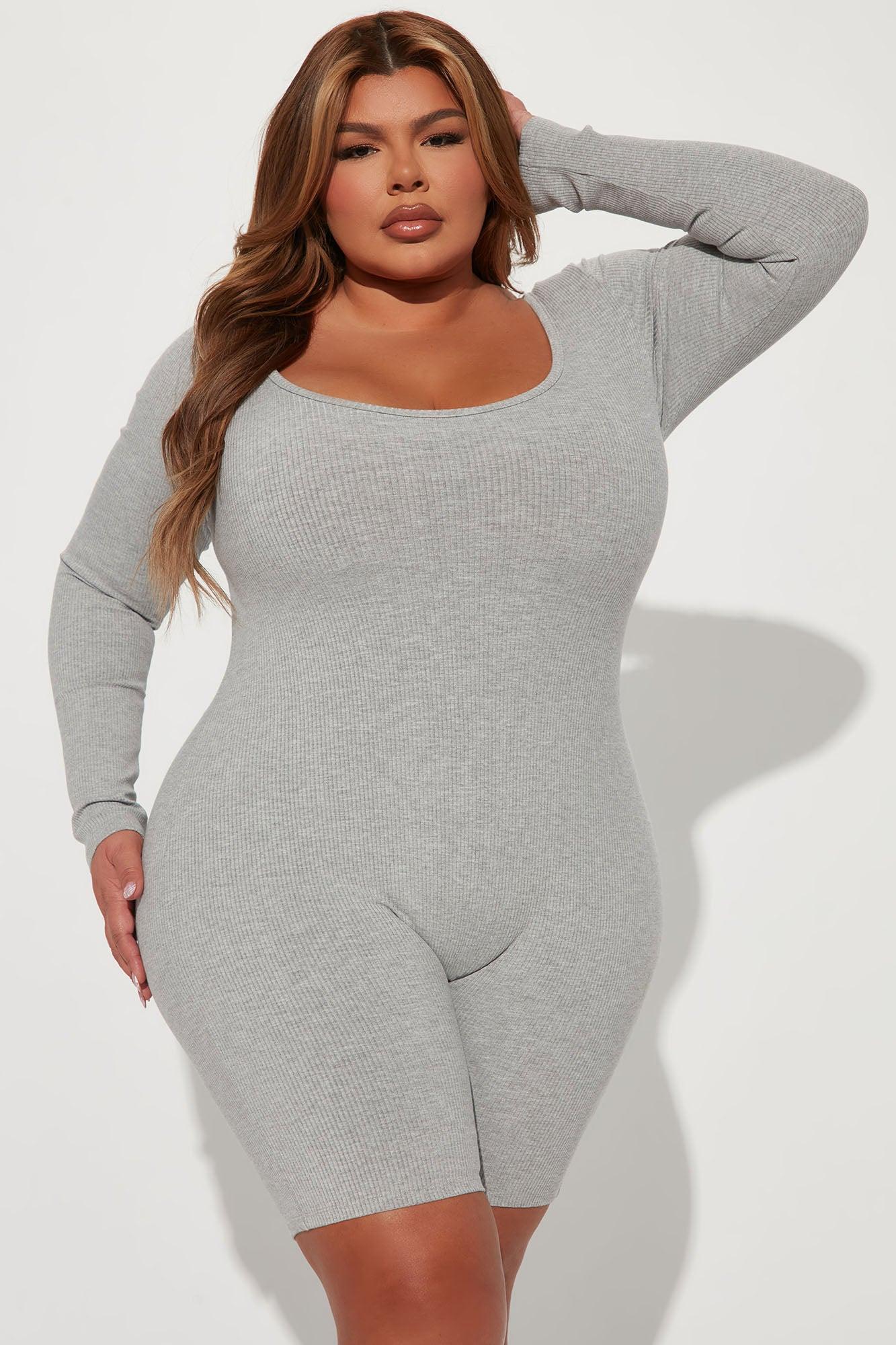 Daisy Snatched Romper - Heather Grey Product Image