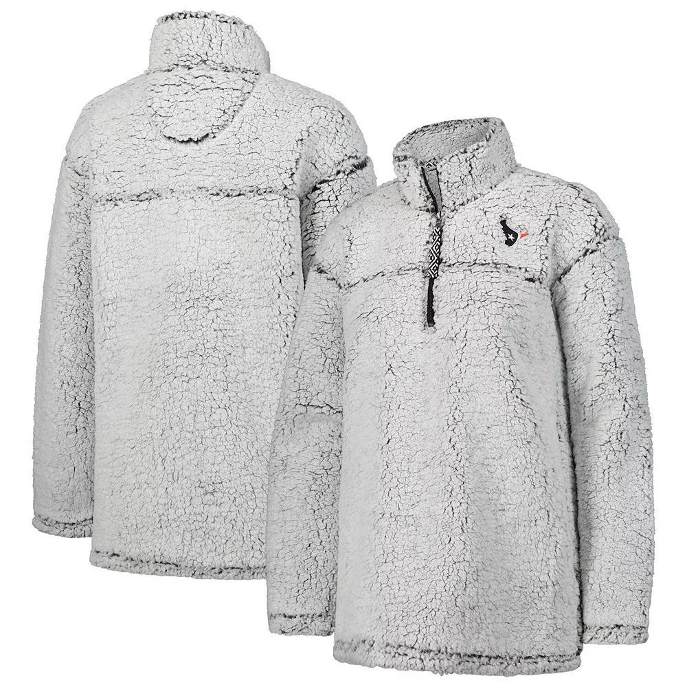 Women's G-III 4Her by Carl Banks Gray Houston Texans Sherpa Quarter-Zip Jacket, Size: Medium, Grey Product Image
