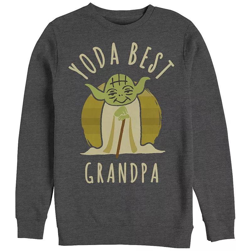 Men's Star Wars Yoda Best Grandpa Cartoon Yoda Sweatshirt, Size: Medium, Grey Heather Product Image