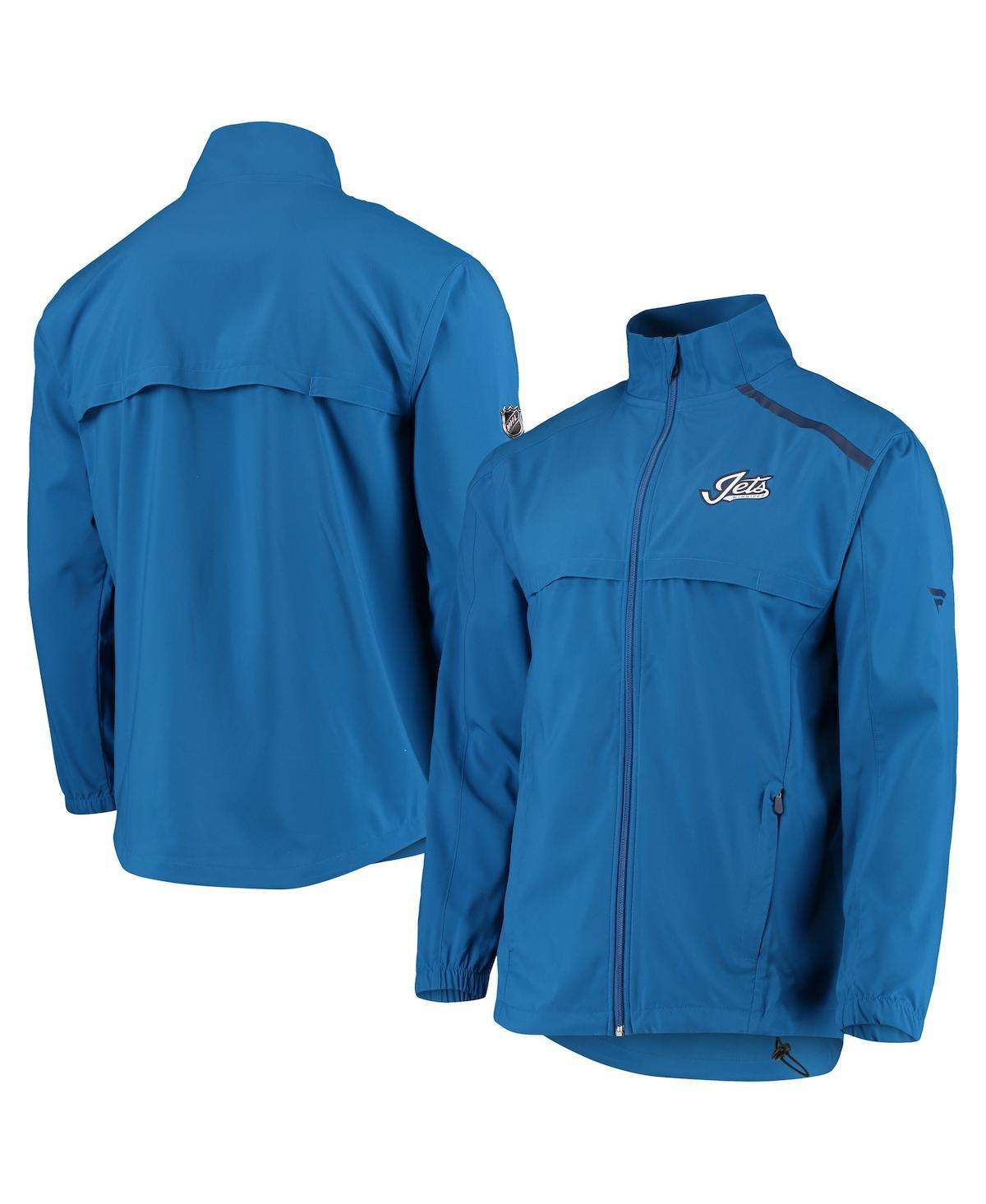 Men's Fanatics Branded Blue Winnipeg Jets Alternate Logo Rinkside Mock Full-Zip Jacket, Size: 3XL, Jts Blue Product Image