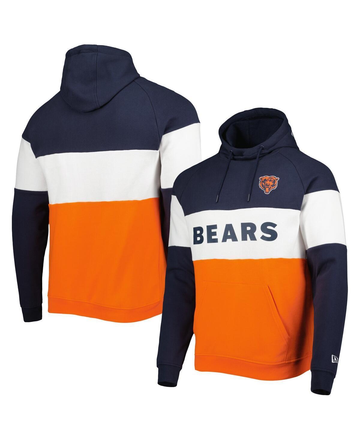 Men's New Era Orange Chicago Bears Colorblock Current Pullover Hoodie, Size: Medium Product Image