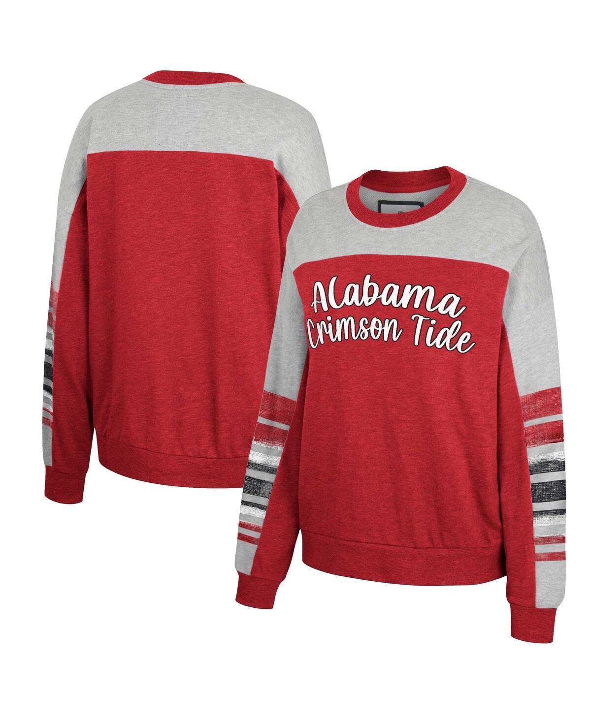 Women's Colosseum Crimson/Heather Gray Alabama Crimson Tide Baby Talk Pullover Sweatshirt, Size: Small, Red Product Image