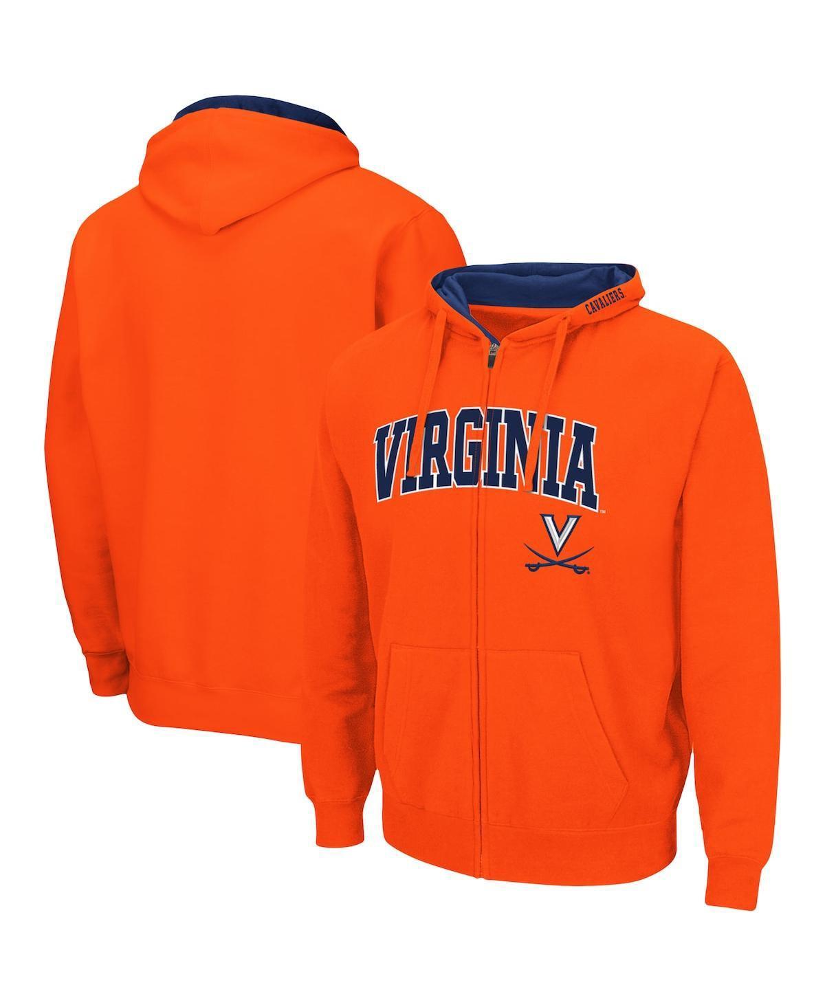 Men's Colosseum Orange Virginia Cavaliers Arch & Logo 3.0 Full-Zip Hoodie, Size: Large Product Image