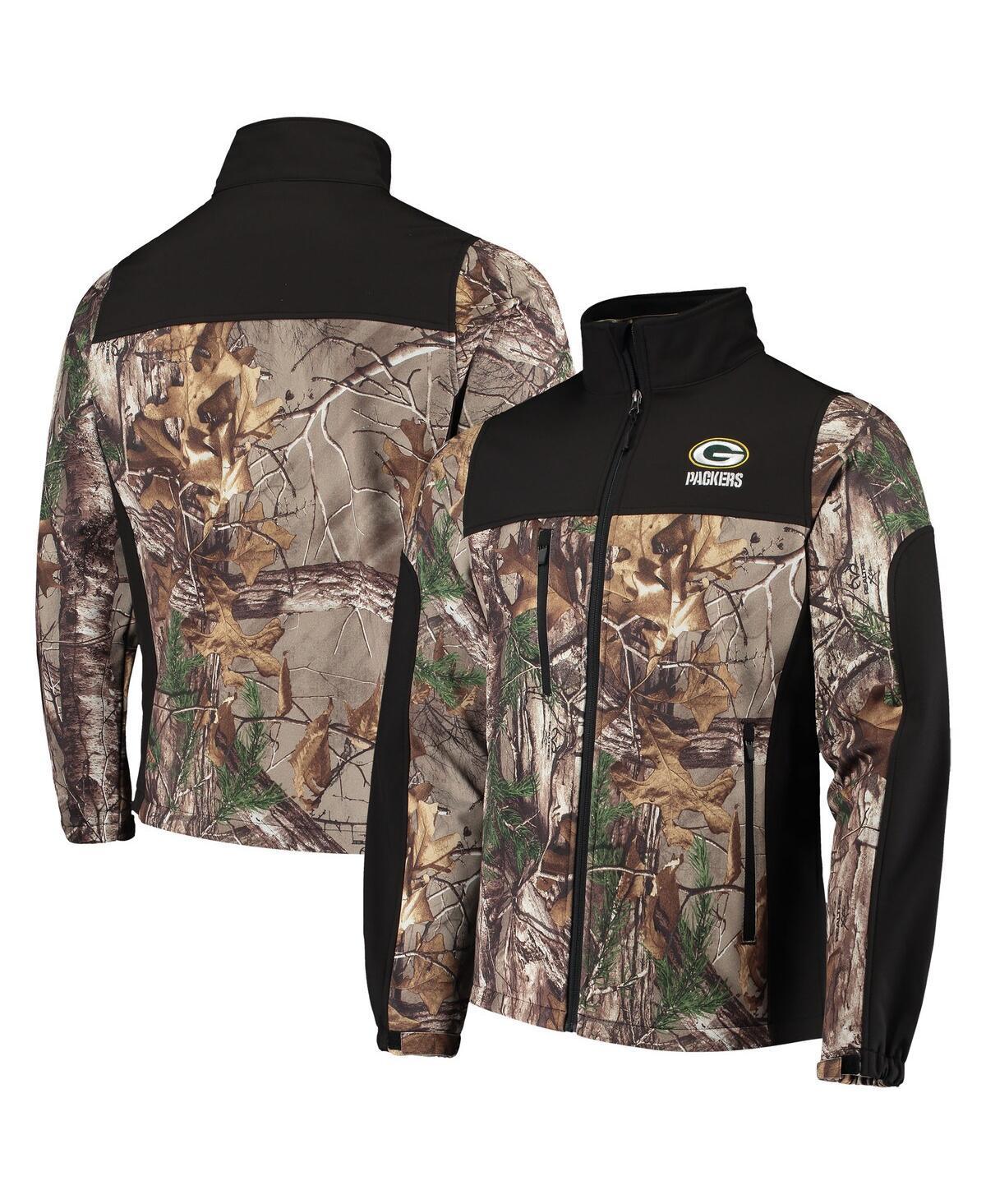 Men's Dunbrooke Realtree Camo/Black New England Patriots Circle Hunter Softshell Full-Zip Jacket, Size: Medium, Green Product Image