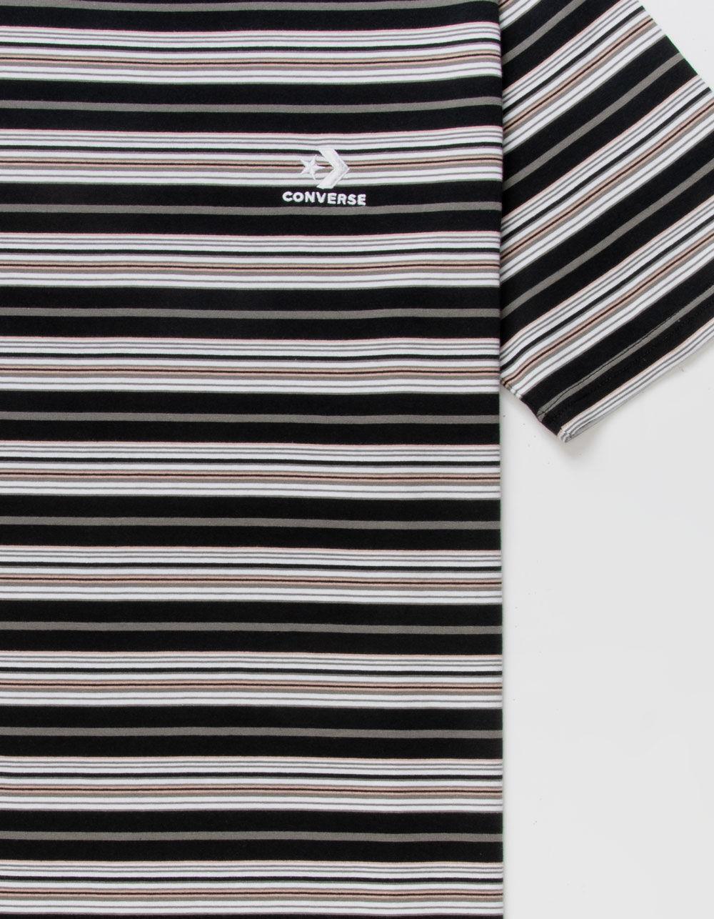 CONVERSE Mens Loose Fit Stripe Tee - BLK/WHT Product Image
