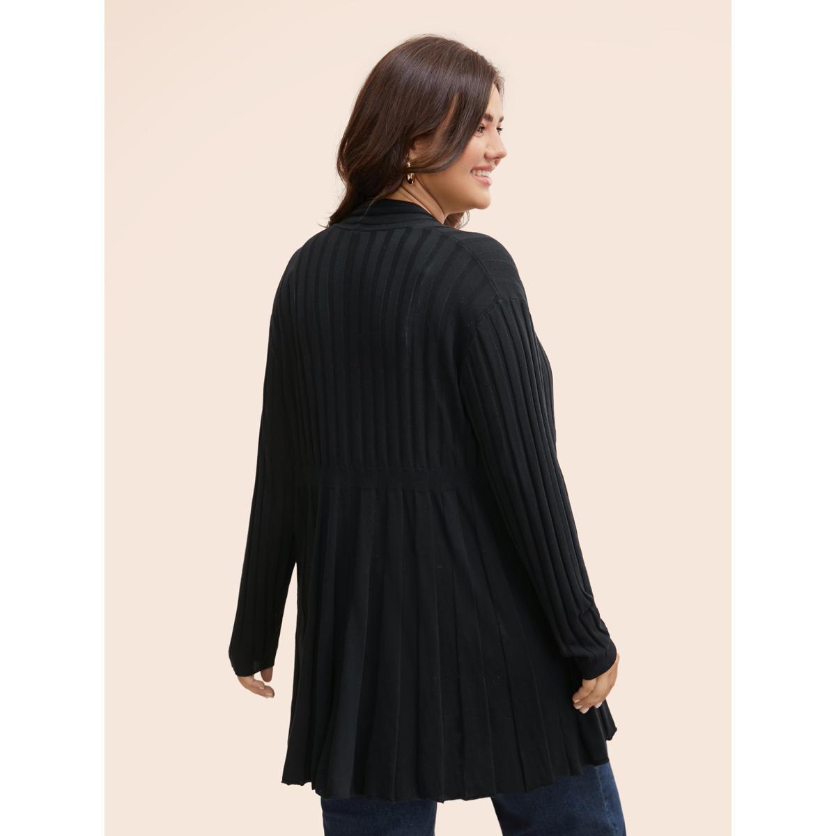 Plus Size Plain Textured Kimono Collar Cardigan Aegean Women Casual Loose Long Sleeve Everyday Cardigans BloomChic 14-16/1X Product Image