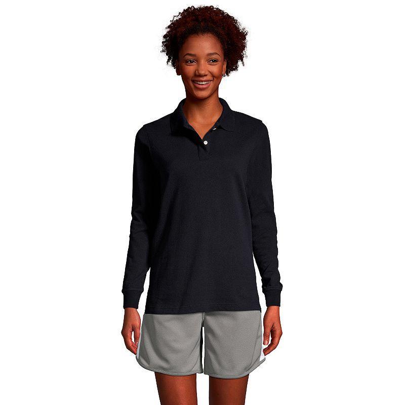 Womens Tall Lands End School Uniform Long Sleeve Mesh Polo Shirt Product Image