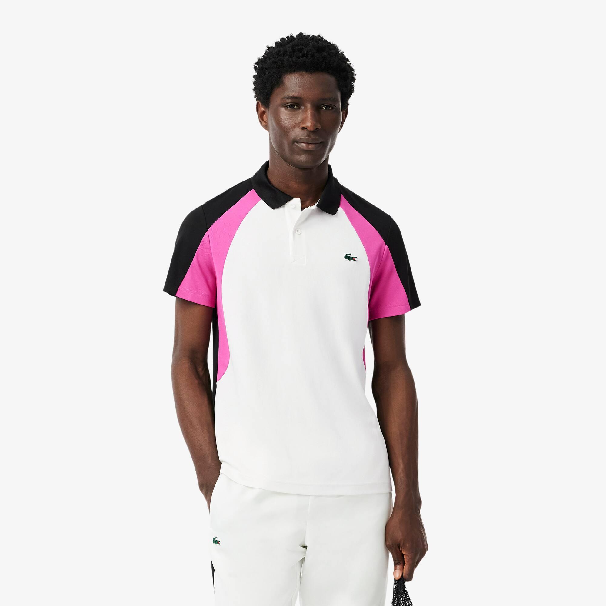 Colour-Block Printed Tennis Polo Shirt Product Image