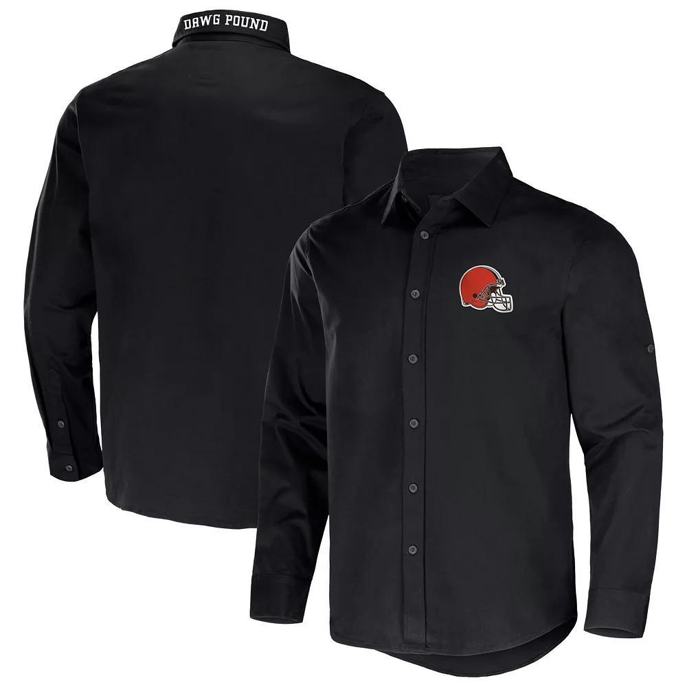Men's NFL x Darius Rucker Collection by Fanatics Black Seattle Seahawks Convertible Twill Long Sleeve Button-Up Shirt, Size: Large Product Image