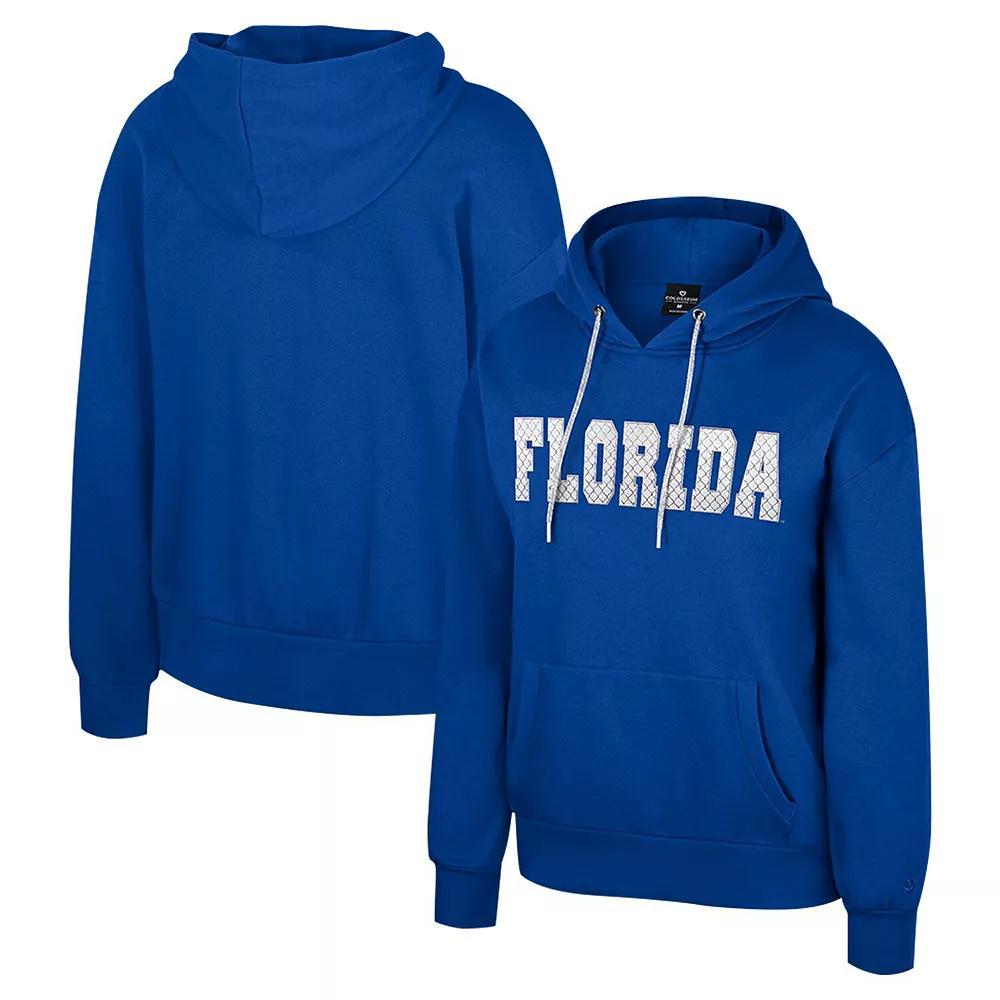 Women's Colosseum Royal Florida Gators Reflection Rhinestone Drawcord Pullover Hoodie, Size: XL, Blue Product Image