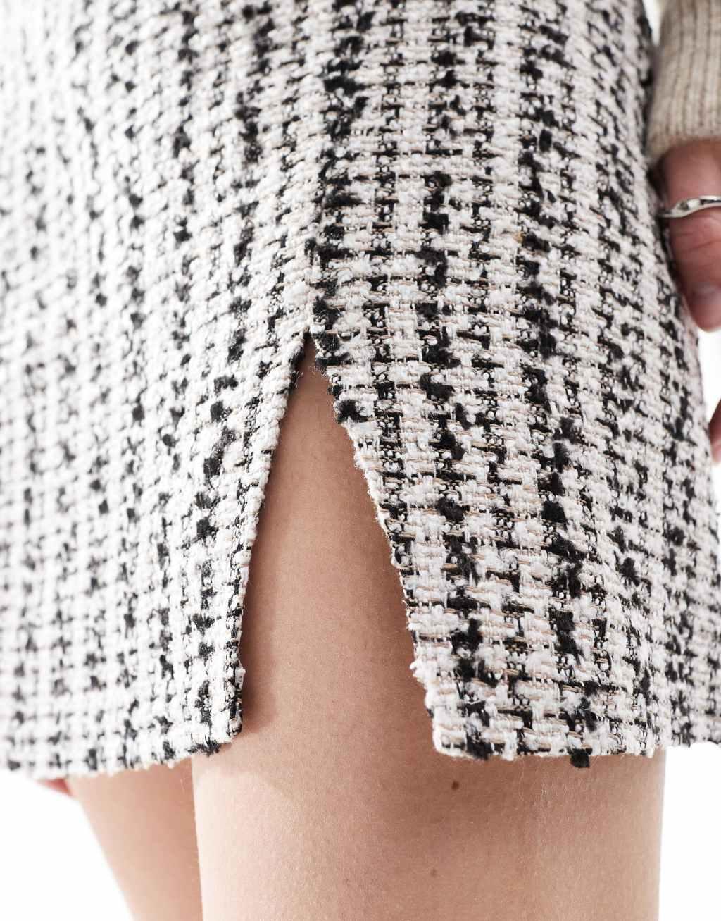ASOS DESIGN boucle mini skirt with slit Product Image