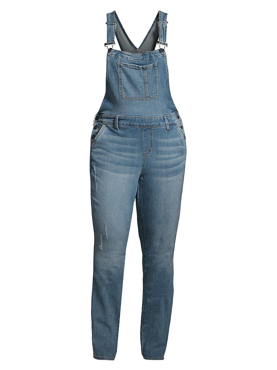 Womens Naomi Straight-Leg Denim Overalls Product Image