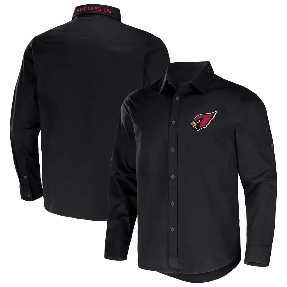 Men's NFL x Darius Rucker Collection by Fanatics Black Tampa Bay Buccaneers Convertible Twill Long Sleeve Button-Up Shirt, Size: Small Product Image