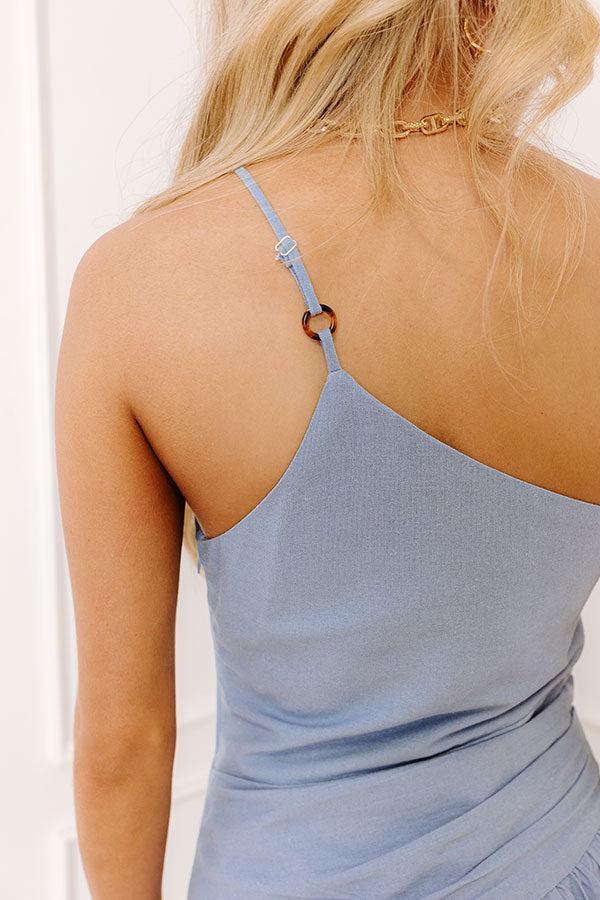 Serendipity Calling Linen-Blend Asymmetrical Maxi Dress Product Image