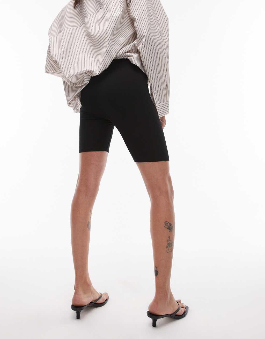 Topshop basic legging short in black Product Image