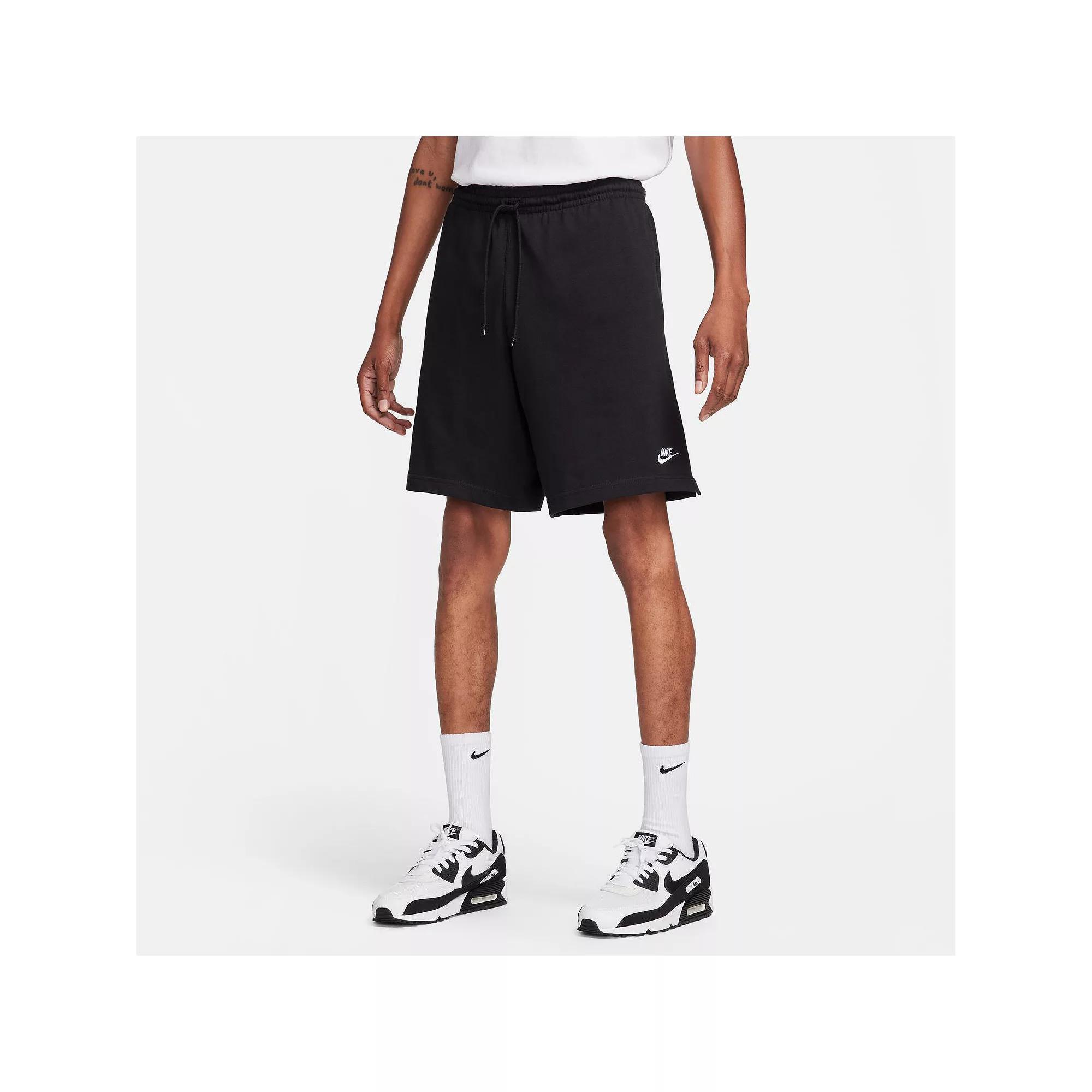 Big & Tall Nike Club Knit Shorts, Men's, Size: 3XL Tall, Black White Product Image