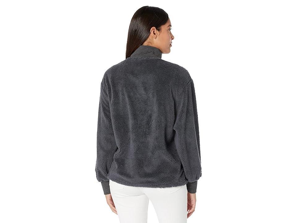 Dylan by True Grit Sherpa Modern Zip Pullover Sweatshirt (Carbon) Women's Clothing Product Image
