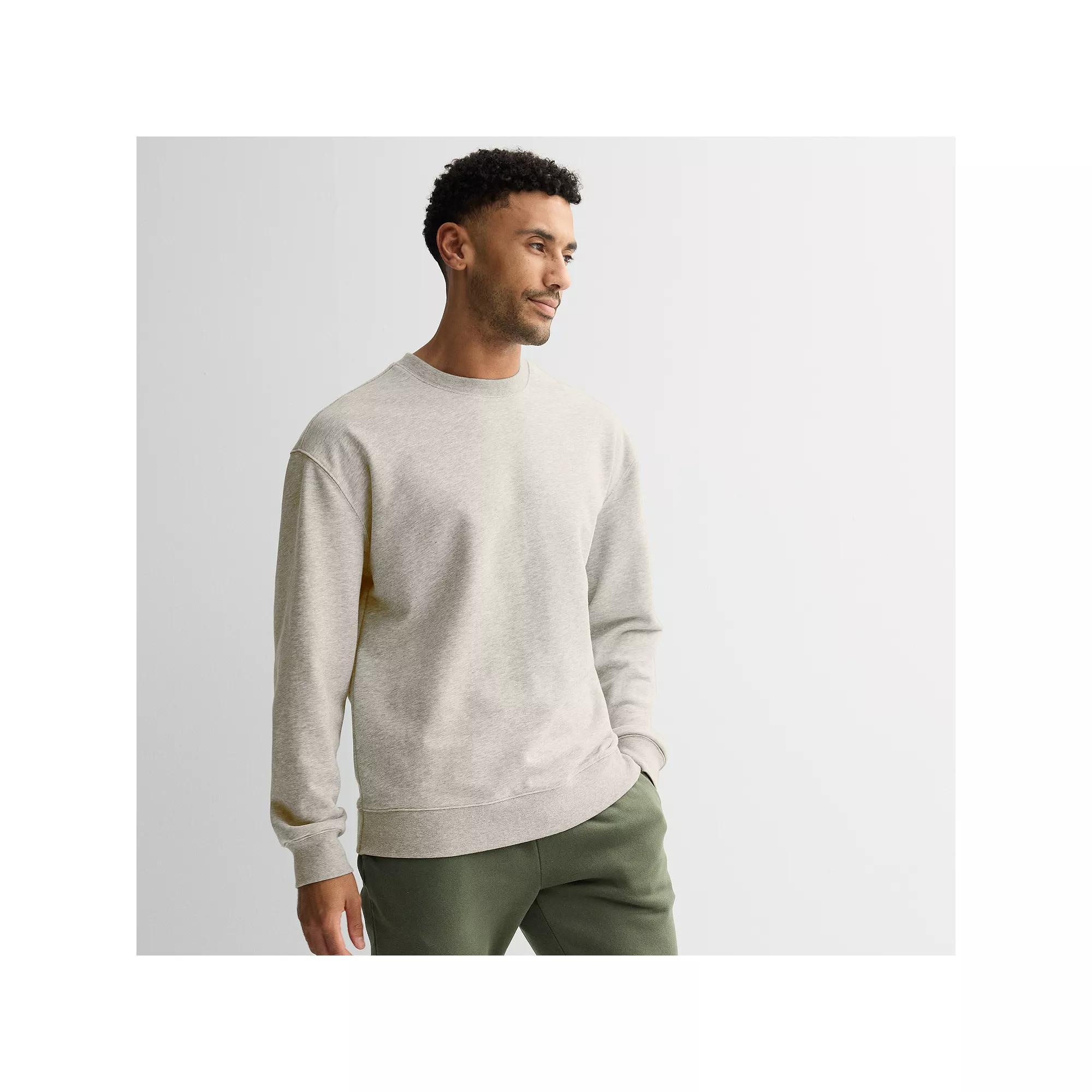 Men's Tek Gear® Weekend French Terry Crewneck Sweatshirt, Size: XXL, Light Fossil Grey Product Image