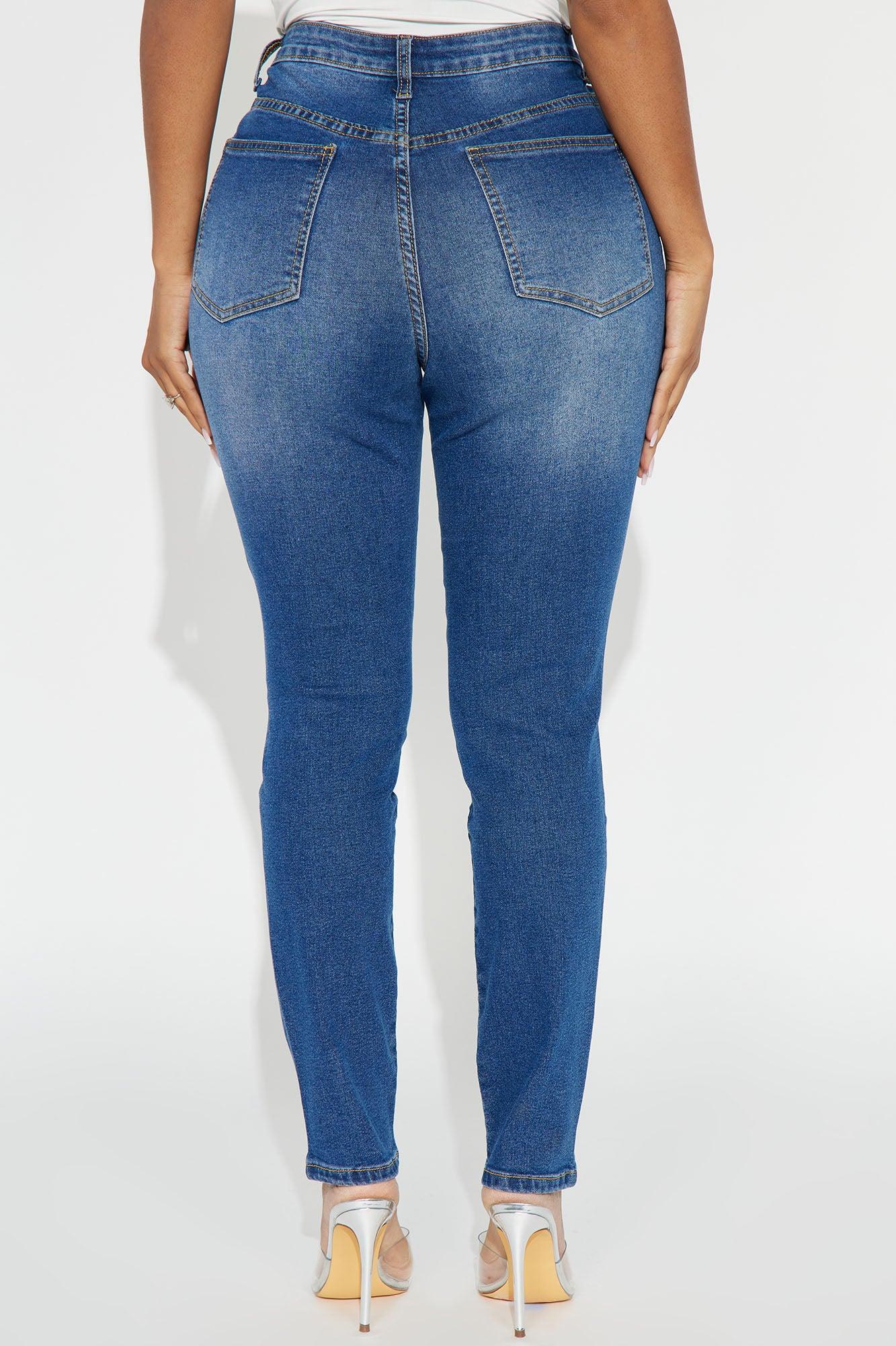 Call It Love Stretch Ripped Skinny Jeans - Dark Wash Product Image