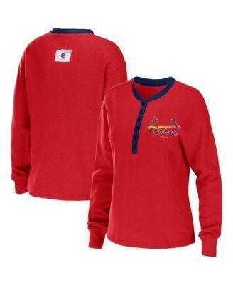 Women's WEAR by Erin Andrews Cardinal Arizona Cardinals Waffle Henley Long Sleeve T-Shirt, Size: 2XL, Red Product Image