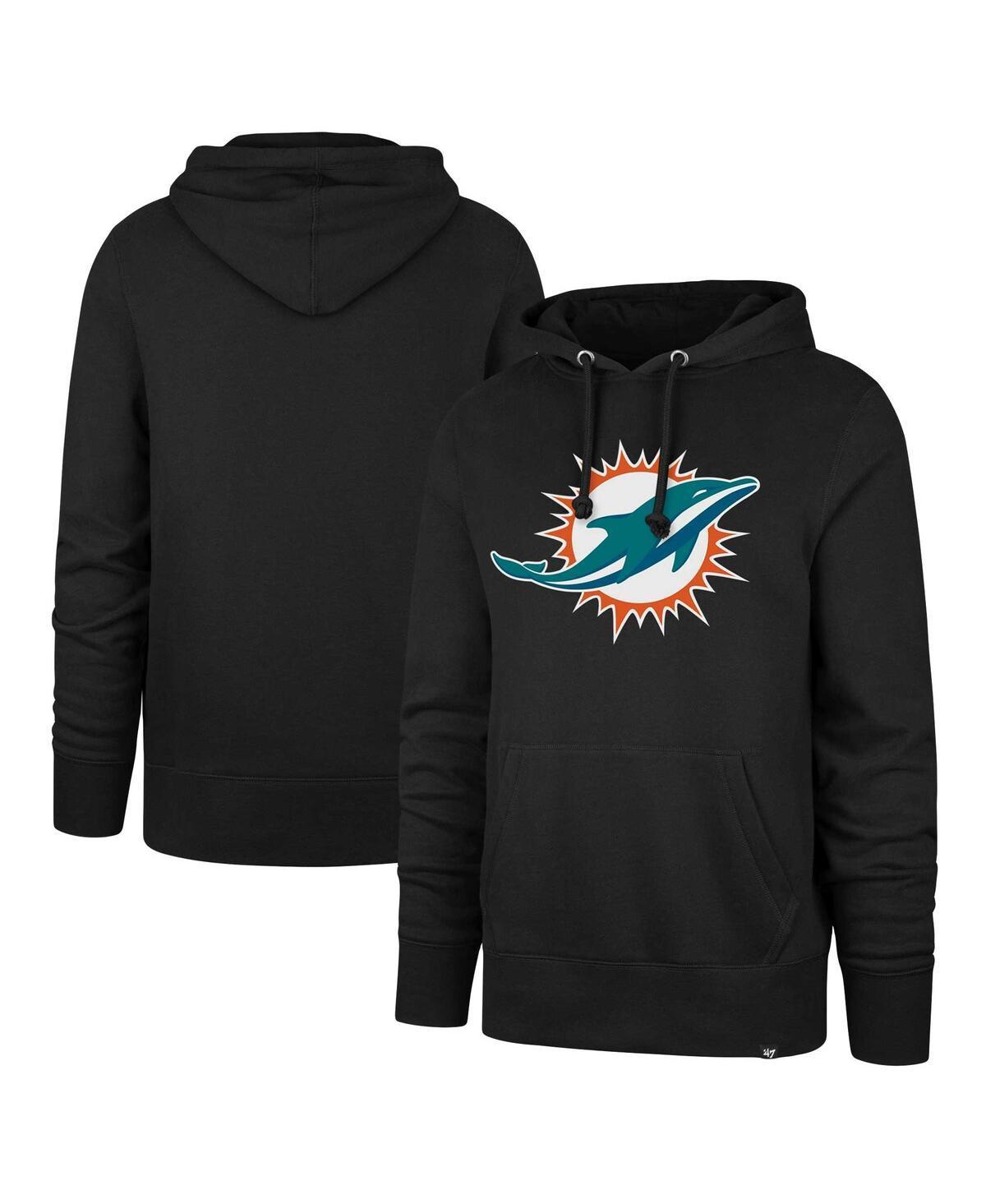 Men's '47 Black Miami Dolphins Imprint Headline Pullover Hoodie, Size: Large Product Image