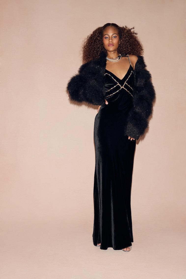 Curran Sequin Feathered Jacket Product Image