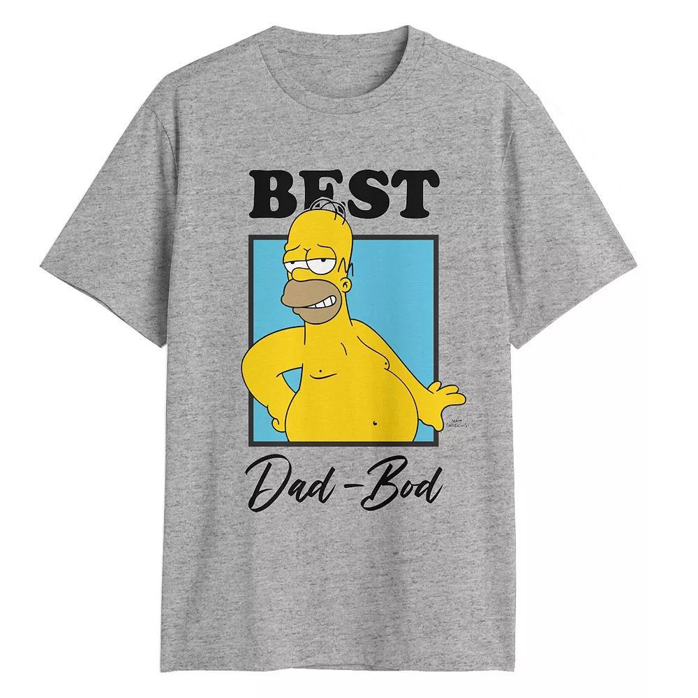 Men's The Simpons Homer Best Dad Bod Graphic Tee, Size: XS, Athletic Grey Product Image