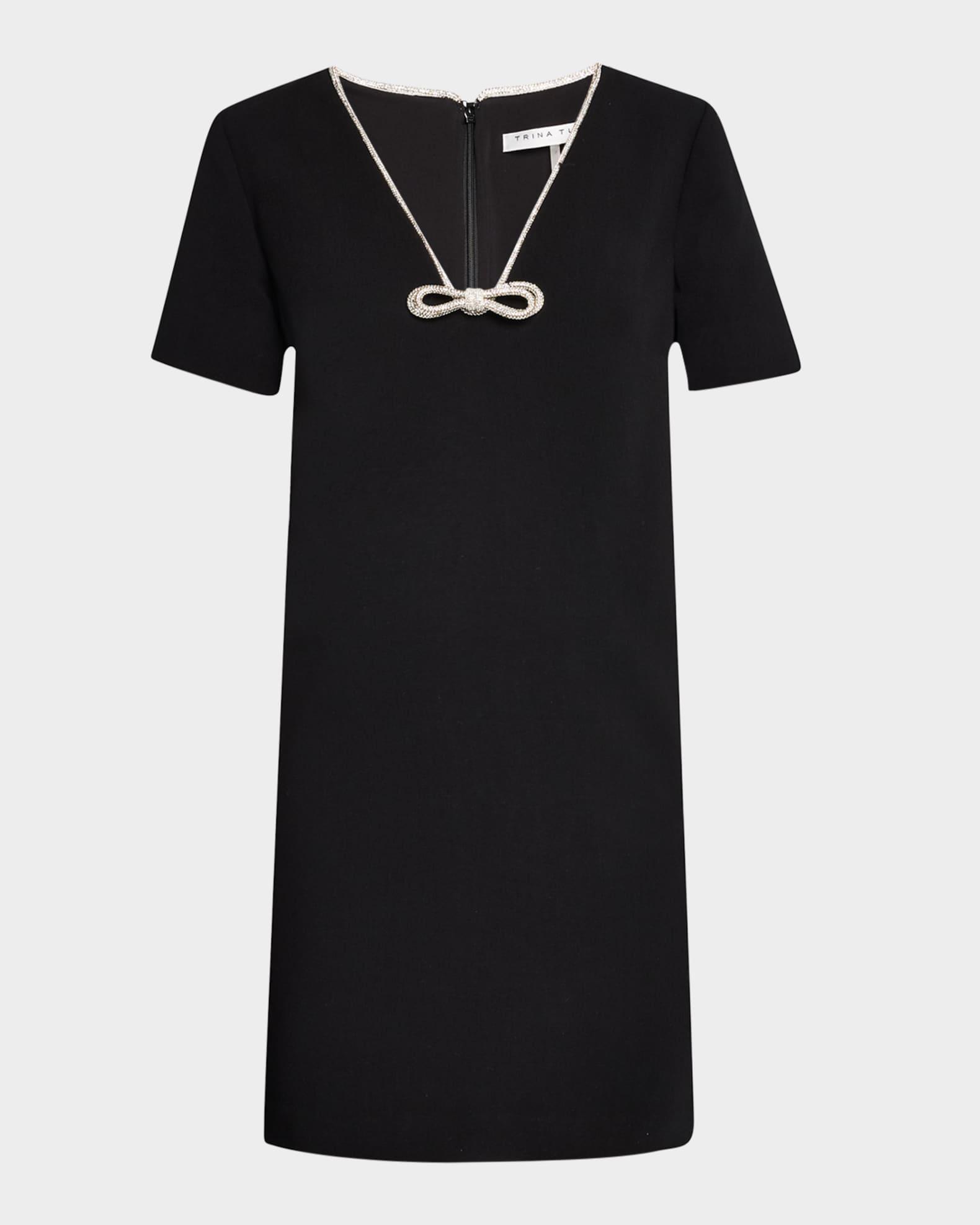 Obelle Shimmer-Trim Mini Dress Product Image