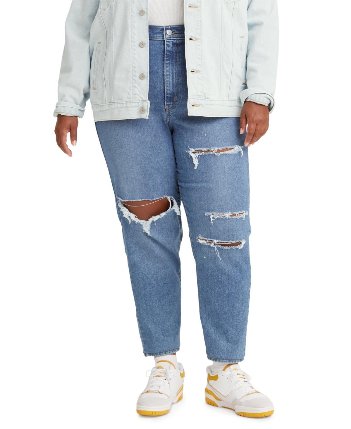 Levi's(r) Womens High-Waisted Mom Jeans (Medium Indigo Worn In) Women's Jeans Product Image