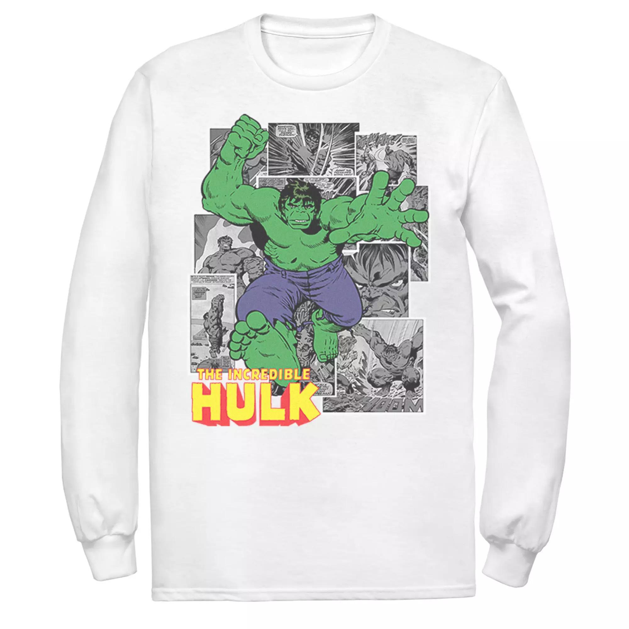 Men's Marvel Avengers The Incredible Hulk Comic Panel Portrait Graphic Tee, Size: XXL, White Product Image