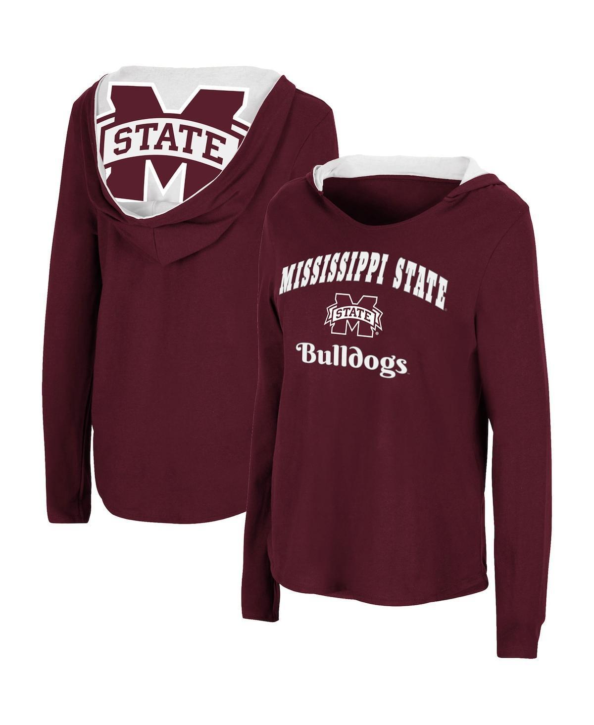 Women's Colosseum Maroon Mississippi State Bulldogs Catalina Hoodie Long Sleeve T-Shirt, Size: Small, Mst Red Product Image