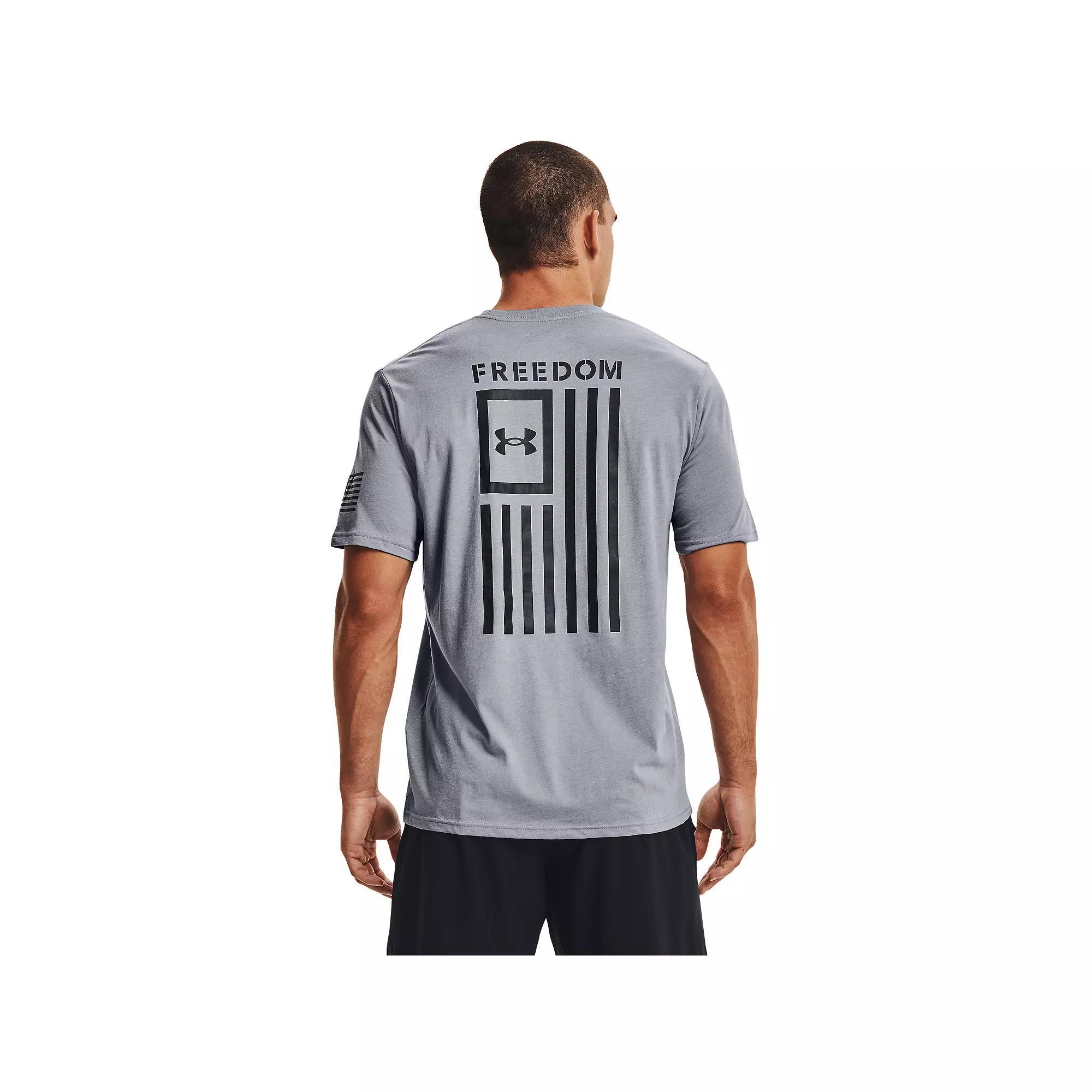 Big & Tall Under Armour Freedom Flag Tee, Men's, Size: 3XL, Black Gray Product Image