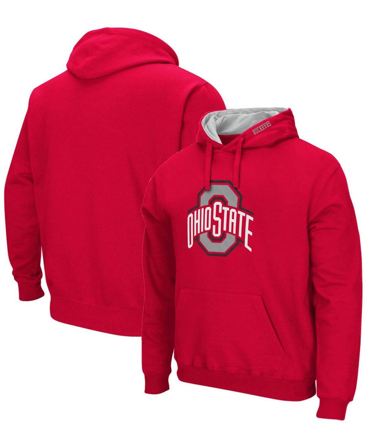 Men's Colosseum Scarlet Ohio State Buckeyes Arch & Logo 3.0 Pullover Hoodie, Size: Medium, Red Product Image